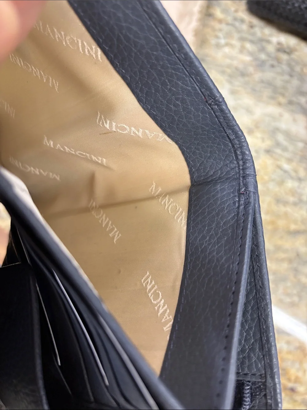 Mancini gray Leather Wallet